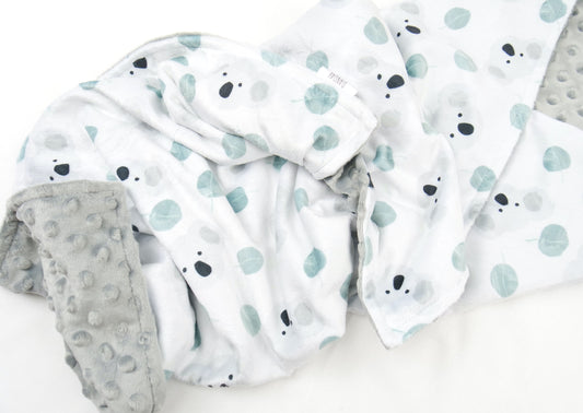 Personalised Deluxe Minky Dot Blanket - "Koala Eucalyptus"