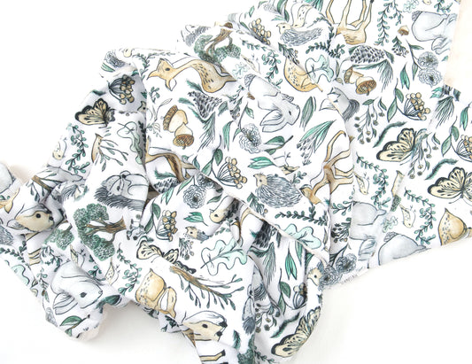 Personalised Deluxe Minky Dot Blanket - "Woodland Animals"