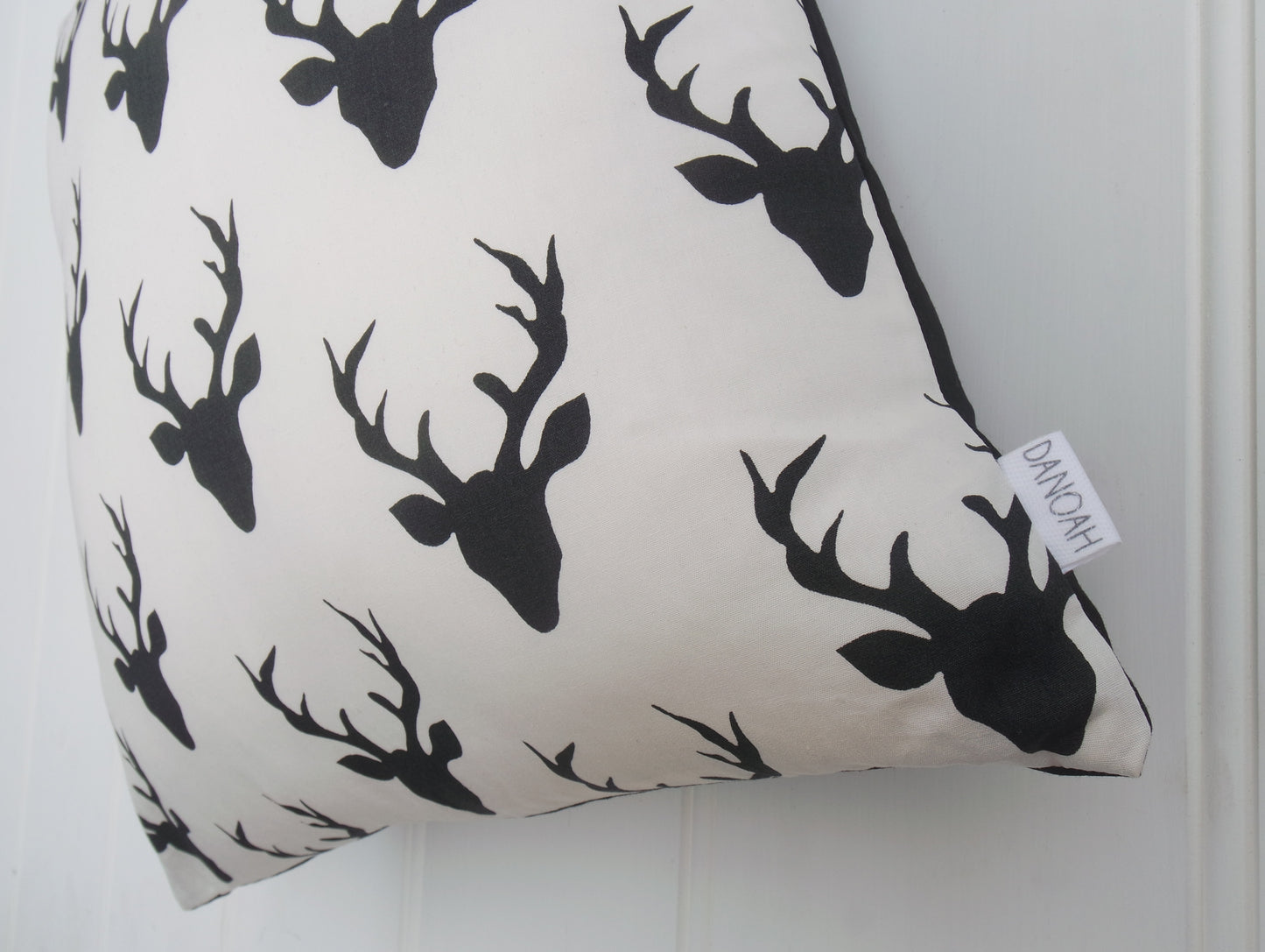 Black Deer Head Cushion Cover