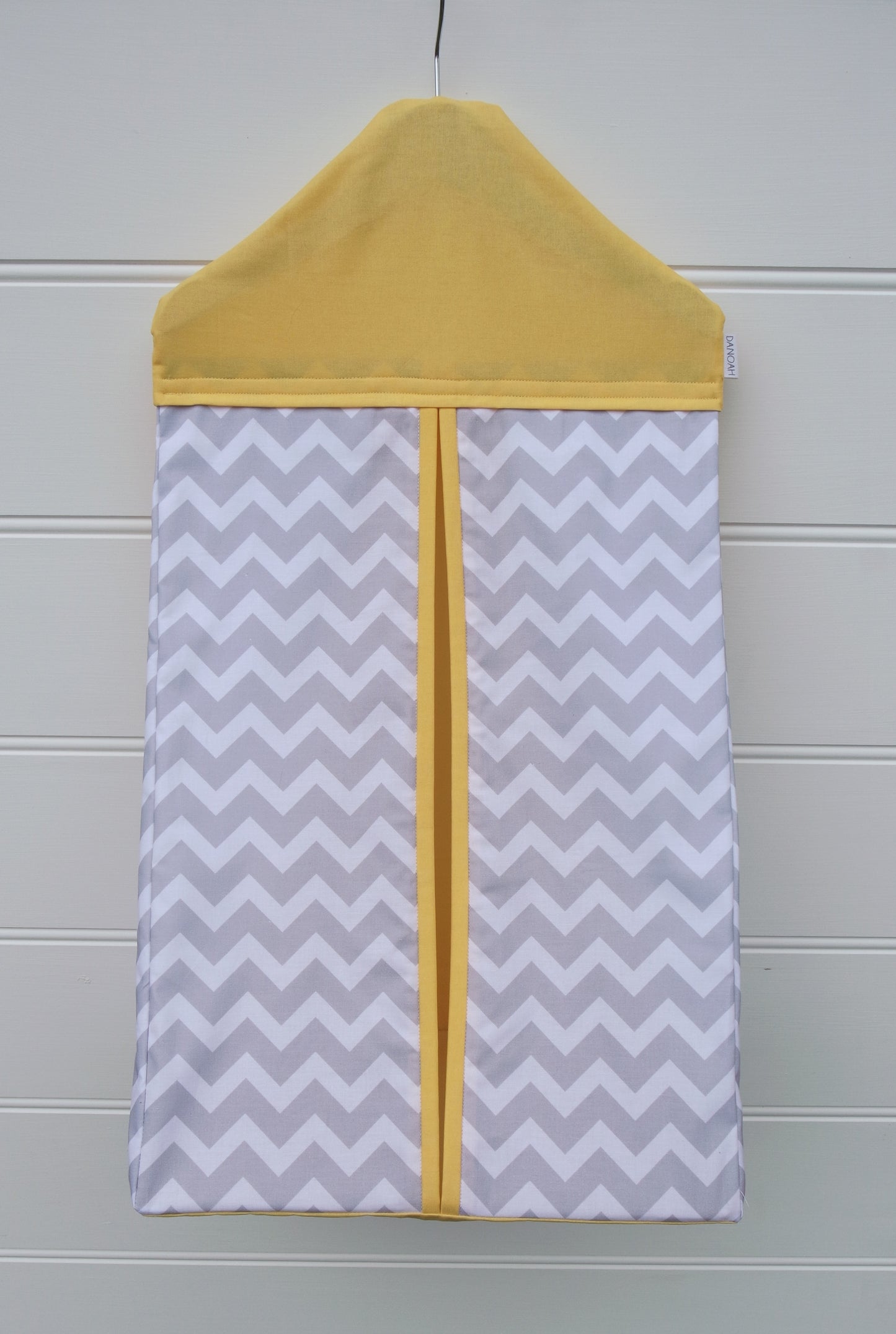 Nappy Stacker - Yellow with Grey Chevron