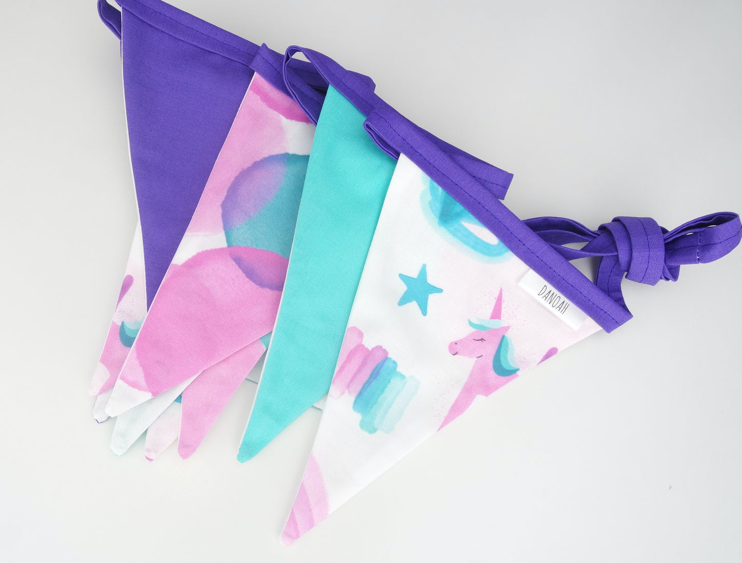 Purple Unicorn Bunting Flags