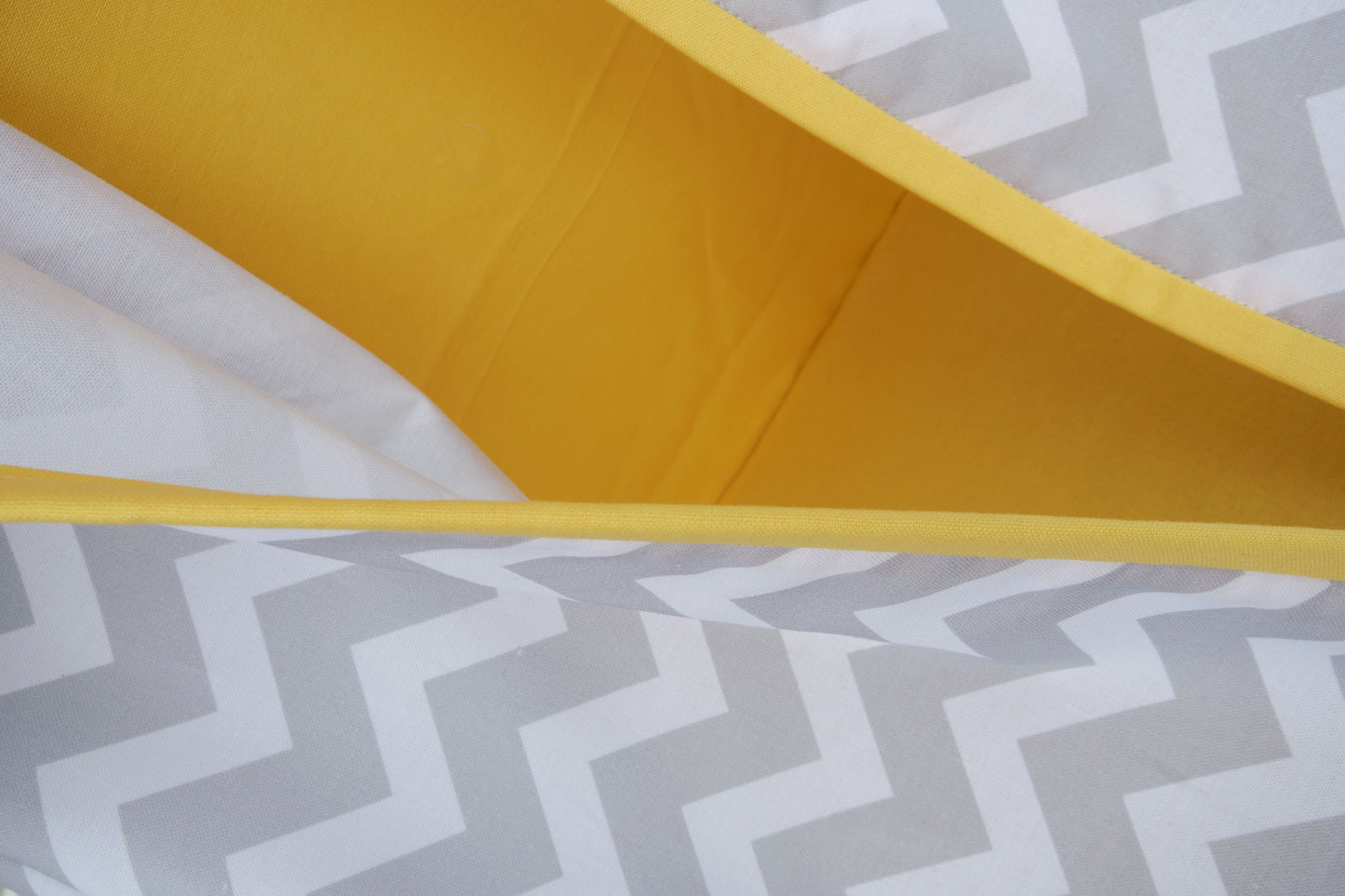 Nappy Stacker - Yellow with Grey Chevron