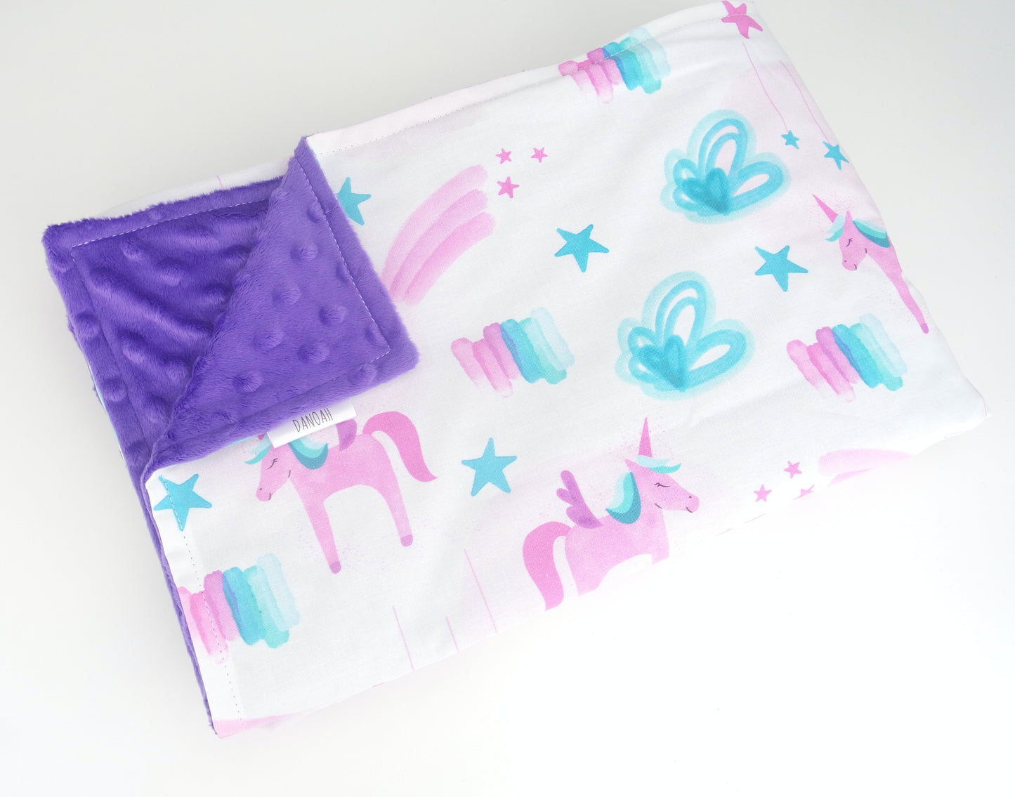 Purple Unicorn Minky Baby Blanket