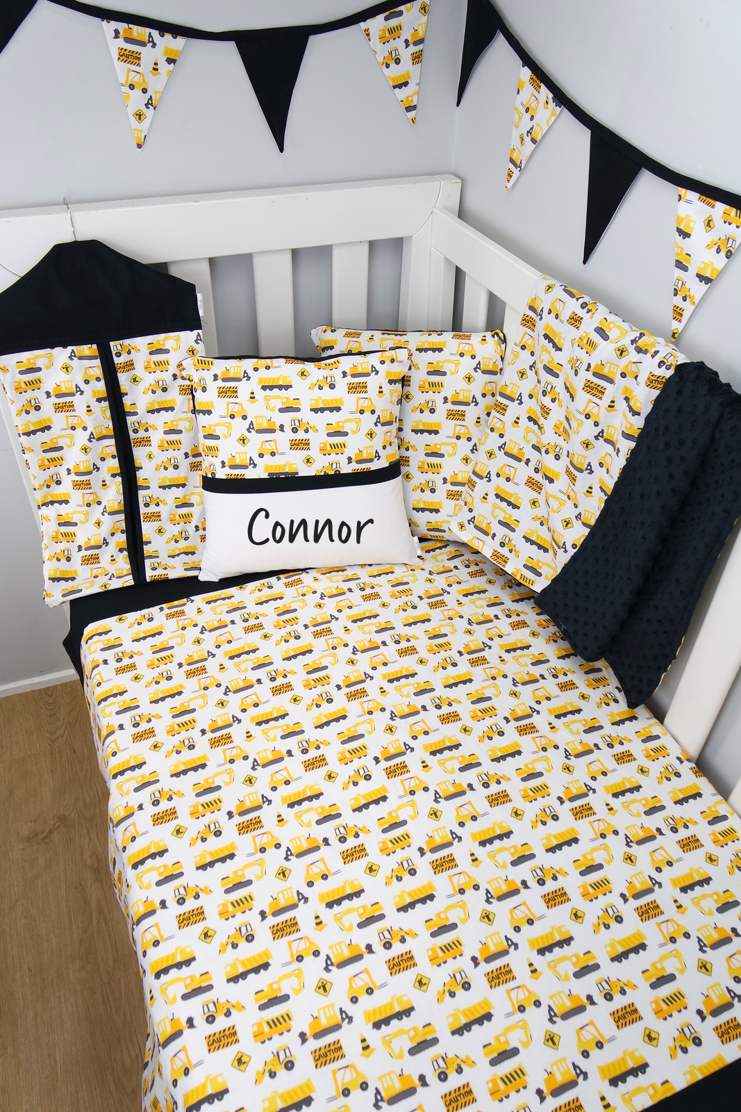 100% Cotton Cot/Bassinet Fitted Sheet or Change Table Cover - Little Construction