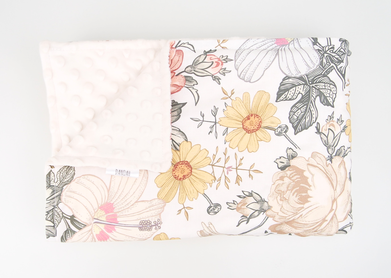 Vintage Floral Minky Baby Blanket