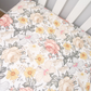 100% Cotton Cot/Bassinet Fitted Sheet or Change Table Cover - Vintage Floral