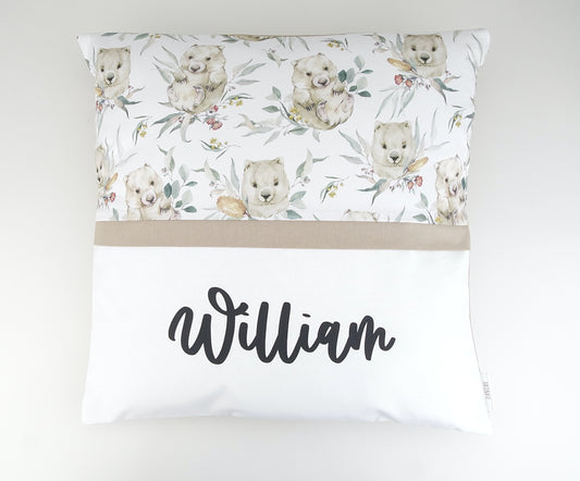 Willy the Wombat Personalised Cushion Cover