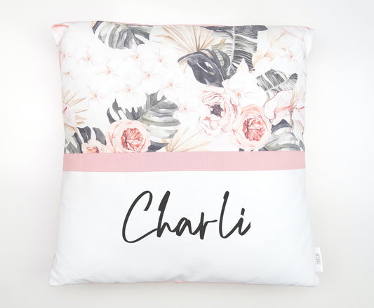 Tropical Floral Personalised Cushion Cover