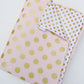 Pink White and Gold Dot Reversible Cot Quilt