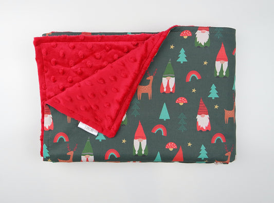 50% off Gnomie Rainbow Christmas Minky Baby Blanket (Green)