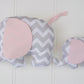 Plush Elephant Toy in Grey and Pink