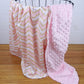 Minky Baby Blanket with Pink & Gold Chevron
