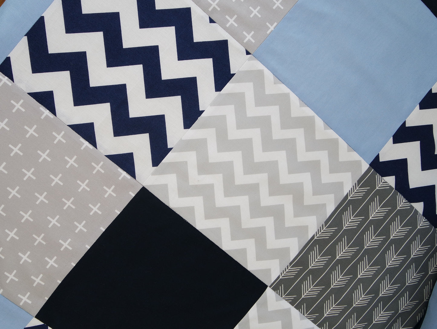 Blue & Grey Patchwork Quilt
