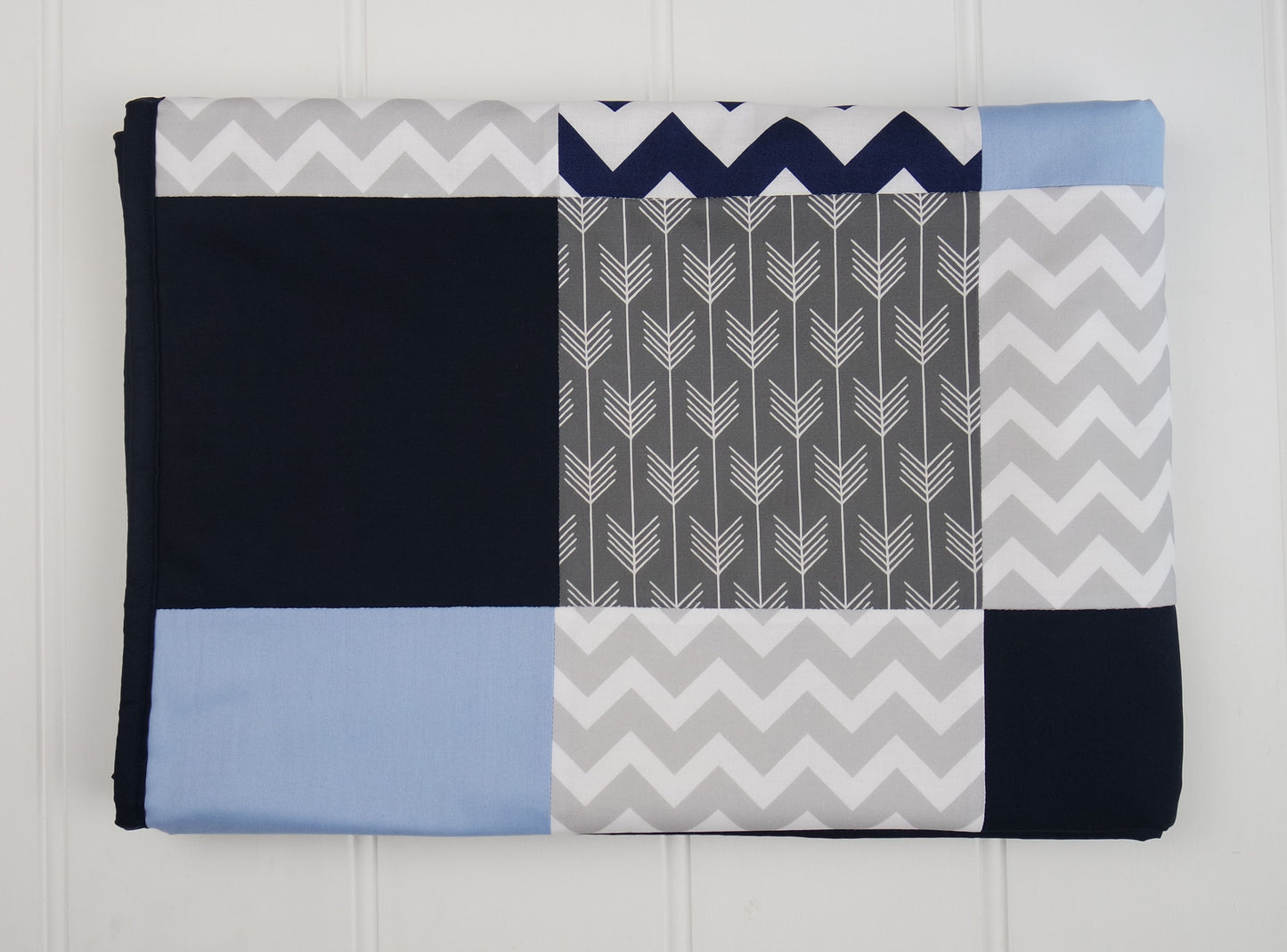 Blue & Grey Patchwork Quilt