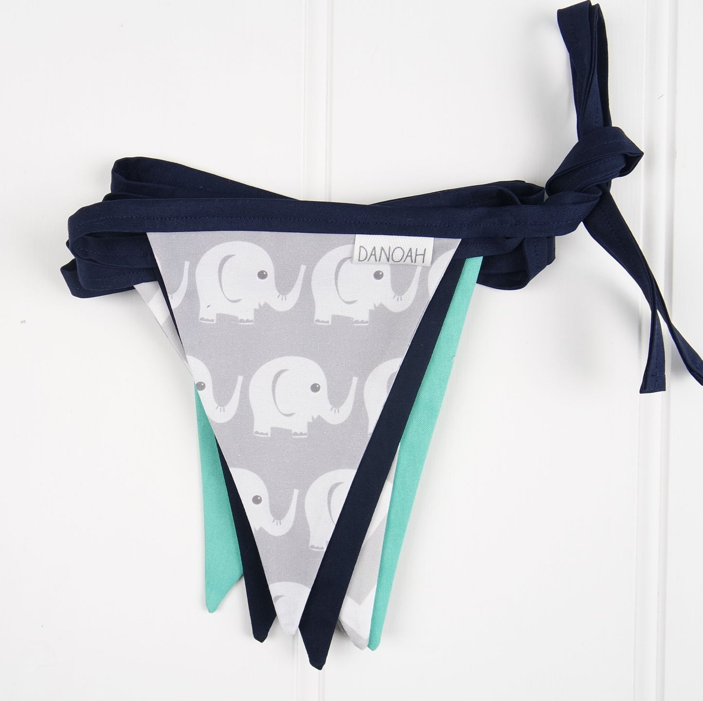 Navy Blue & Teal Elephant Bunting Flags