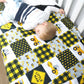 Yellow Construction Personalised Baby Blanket with kid