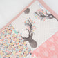 Pink & Mint Deer Patchwork Quilt