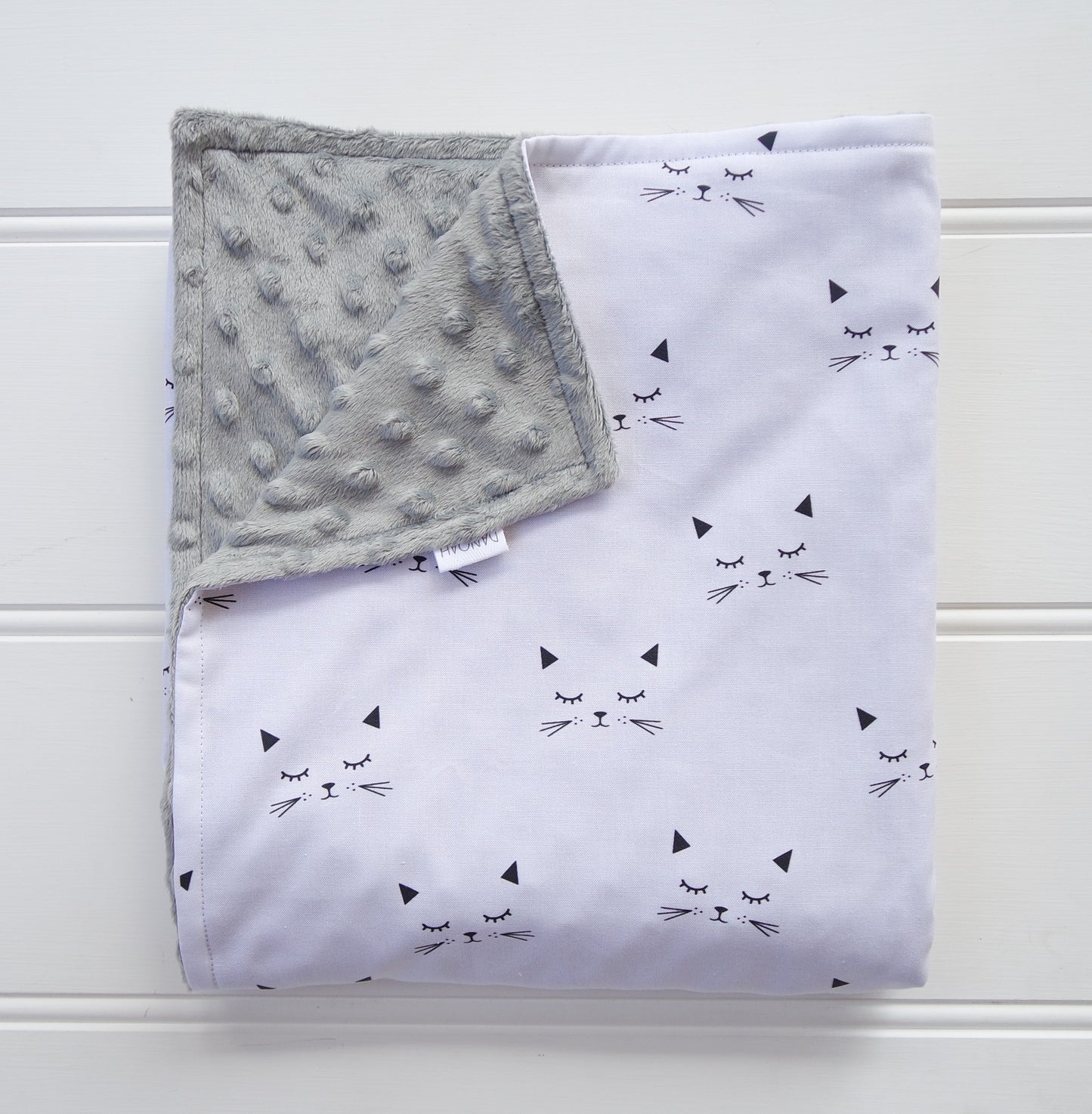 Minky Baby Blanket with Cute Cats