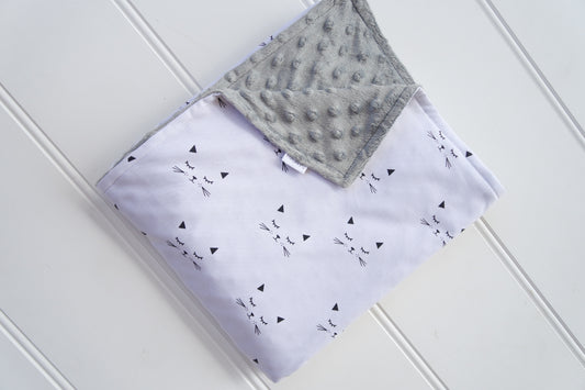 Minky Baby Blanket with Cute Cats