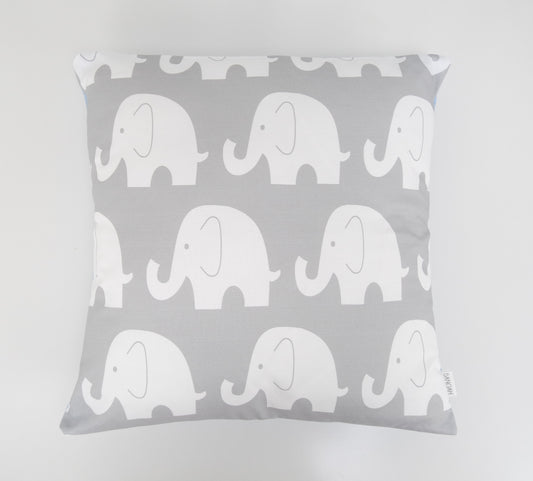 Grey & White Elephant Cushion Cover