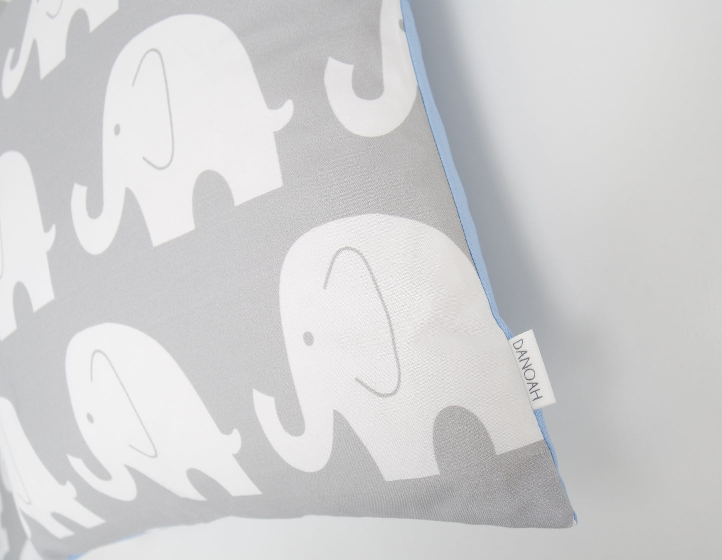 Blue & Grey Elephant Cushion Cover