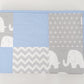 Baby Blue & Grey Elephant Patchwork Quilt