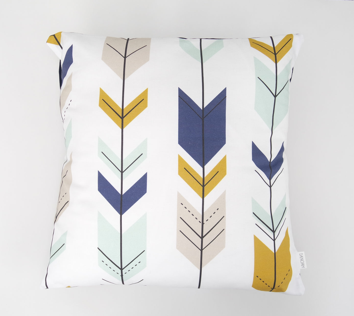 Navy, Mint & Mustard Arrow Cushion Cover