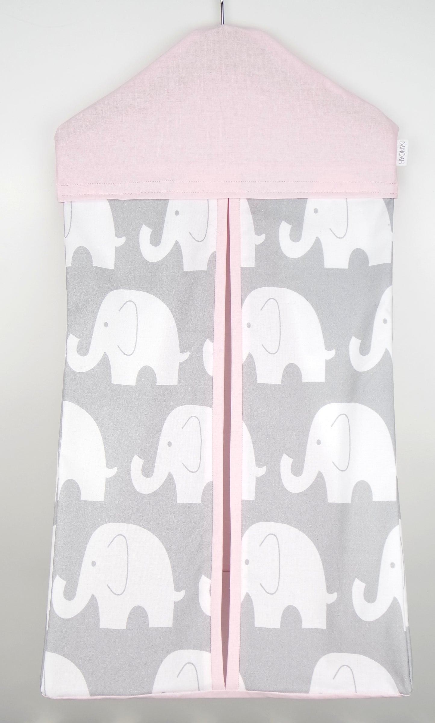 Nappy Stacker - Pink & Grey Elephant