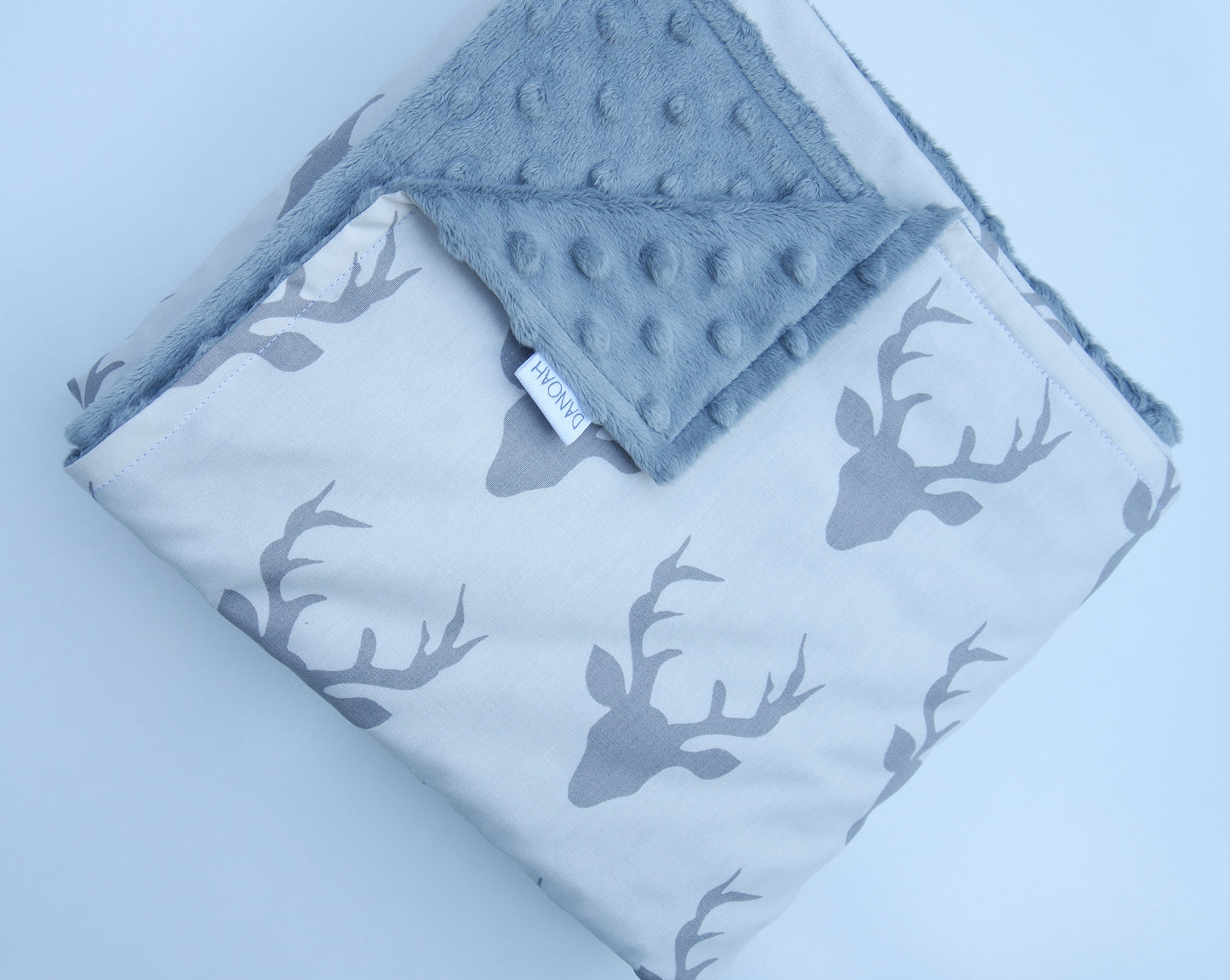 SALE - Grey & White Deer Baby Blanket