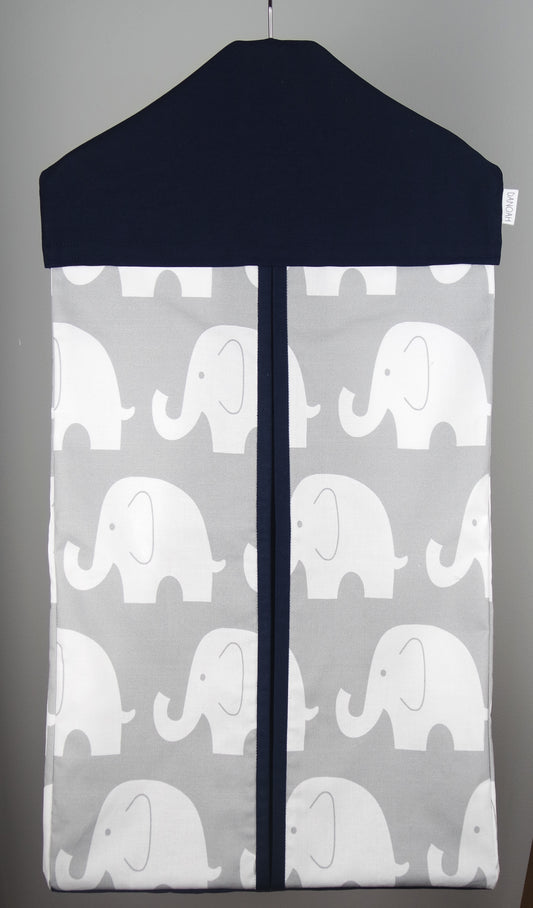 Nappy Stacker - Navy Blue & Grey Elephant