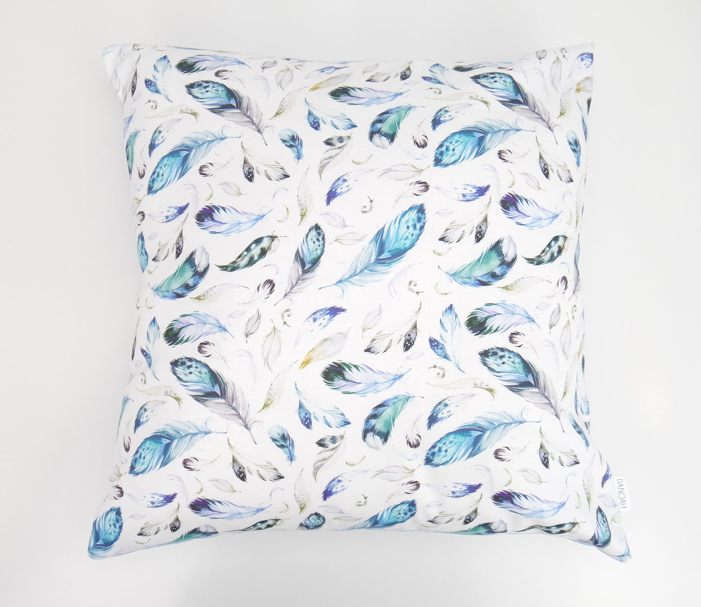 Blue Feather Cushion Cover
