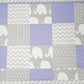 Purple & Grey Elephant Patchwork Quilt