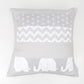 Grey & White Elephant Patchwork Cushion Cover
