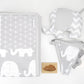 Grey & White Elephant Patchwork Quilt