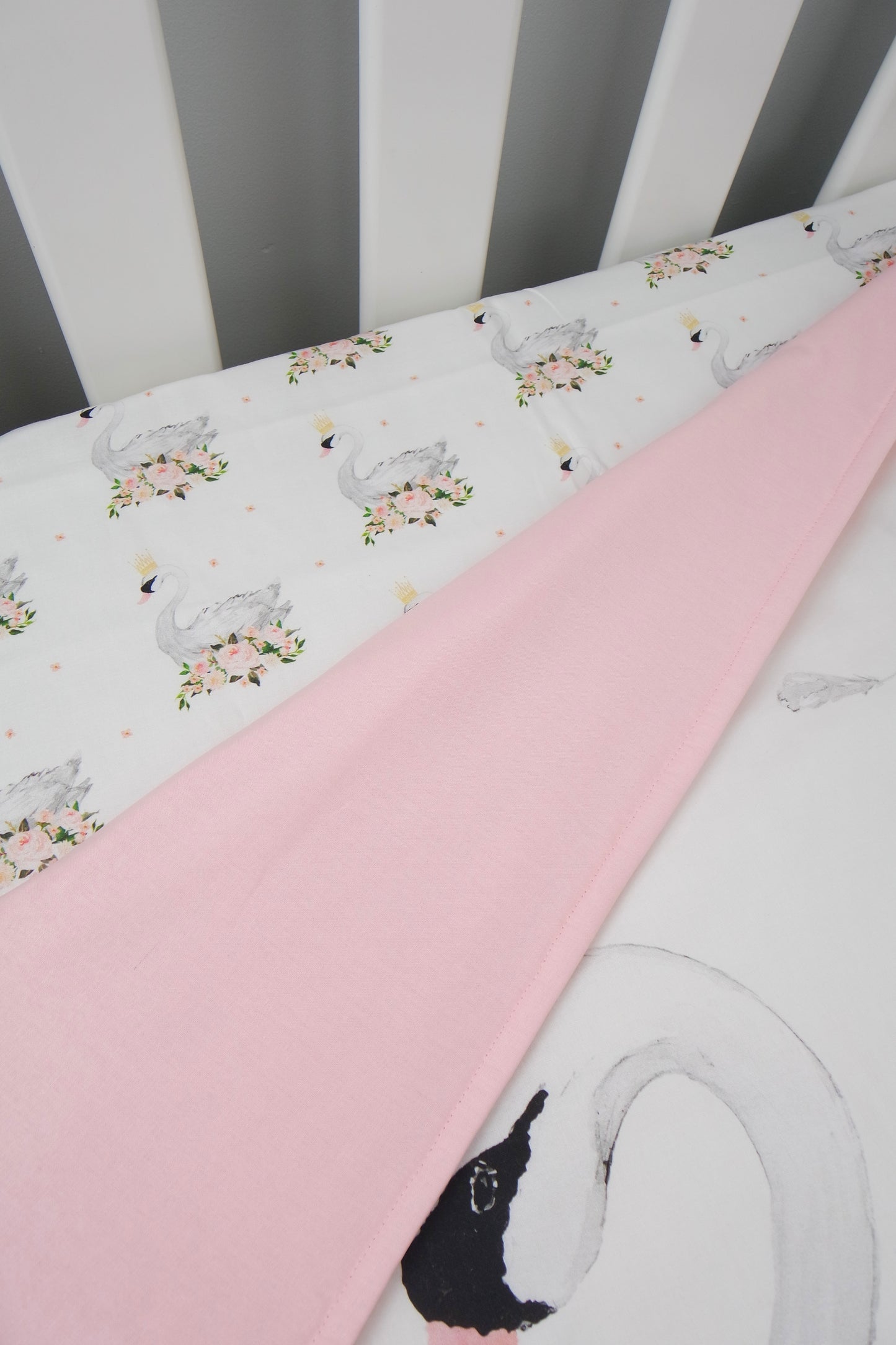 Fitted Cot Sheet ADD-ON to the Elegant Swan Collection
