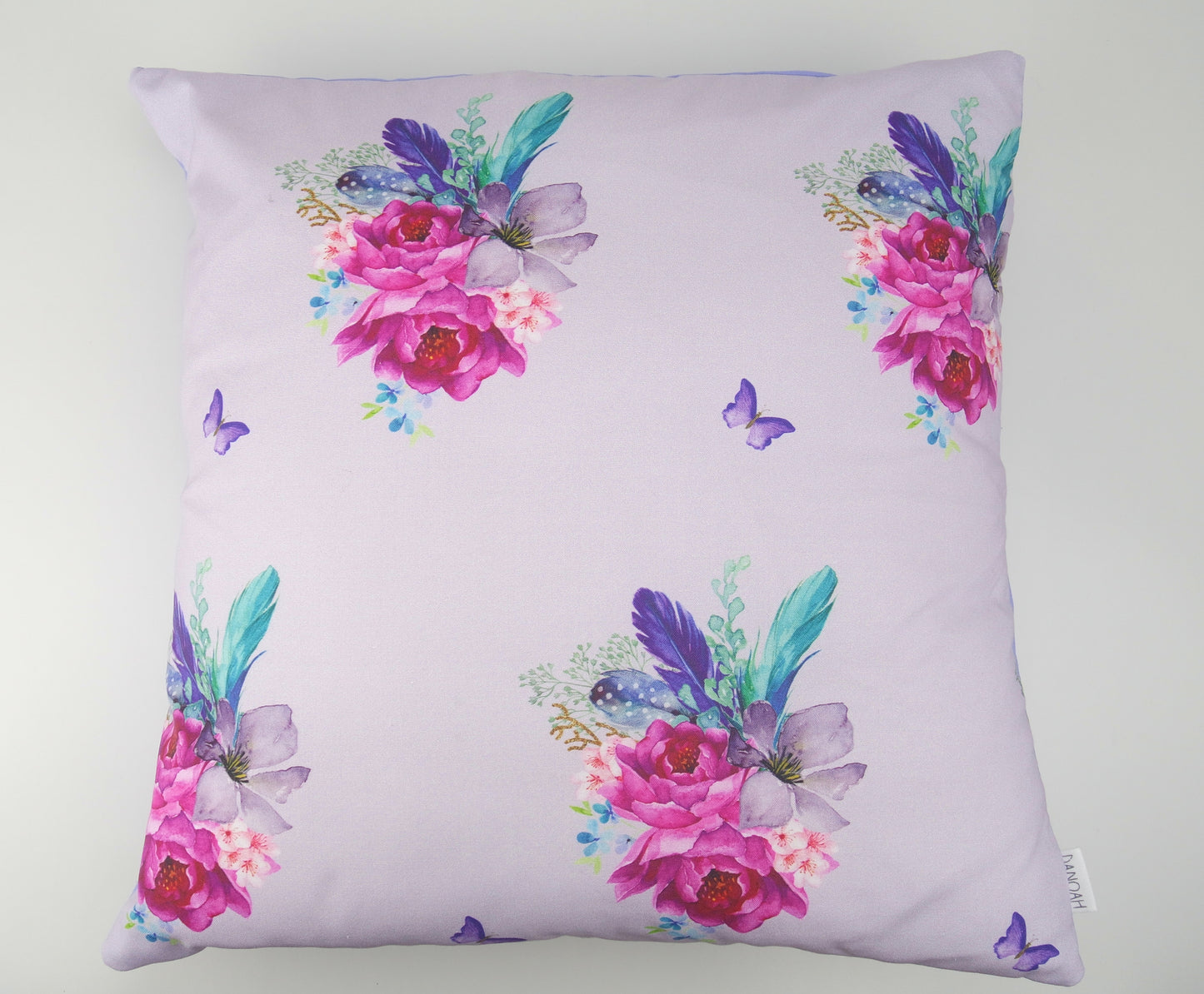 Purple Floral Cushion Cover