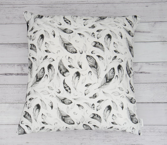 Black Feather Cushion Cover
