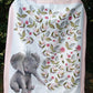 Pink Floral Elephant Cot Quilt