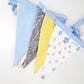 Grey, Yellow & Blue Stars Bunting Flags