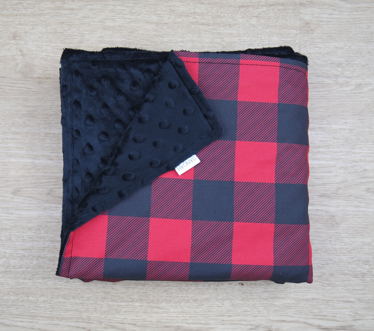 Red Plaid Minky Baby Blanket