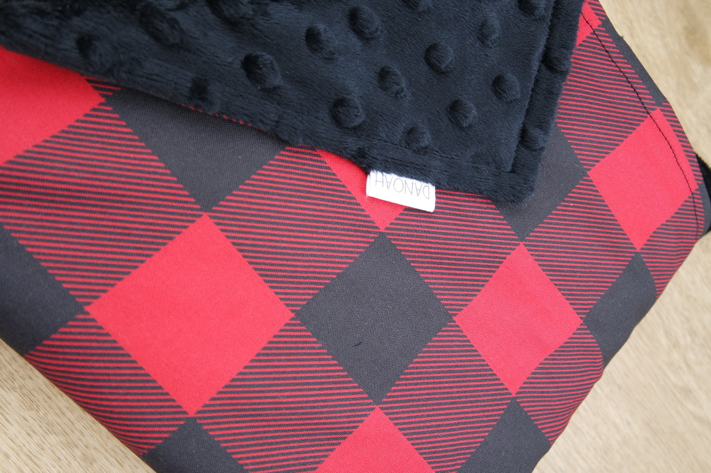 Red Plaid Minky Baby Blanket
