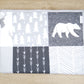 Grey Woodland Patchwork Quilt