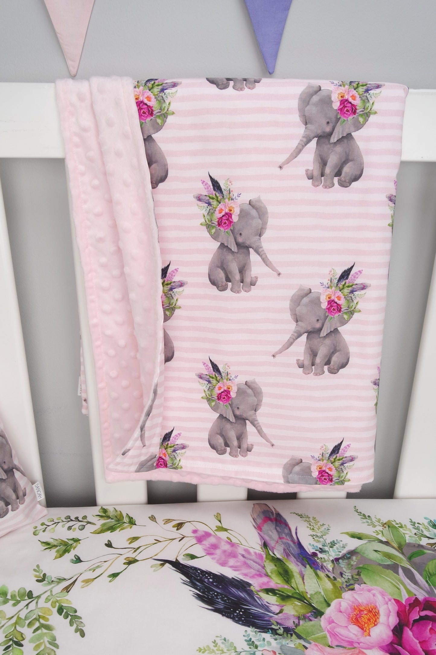 Fierce Elephant Minky Baby Blanket