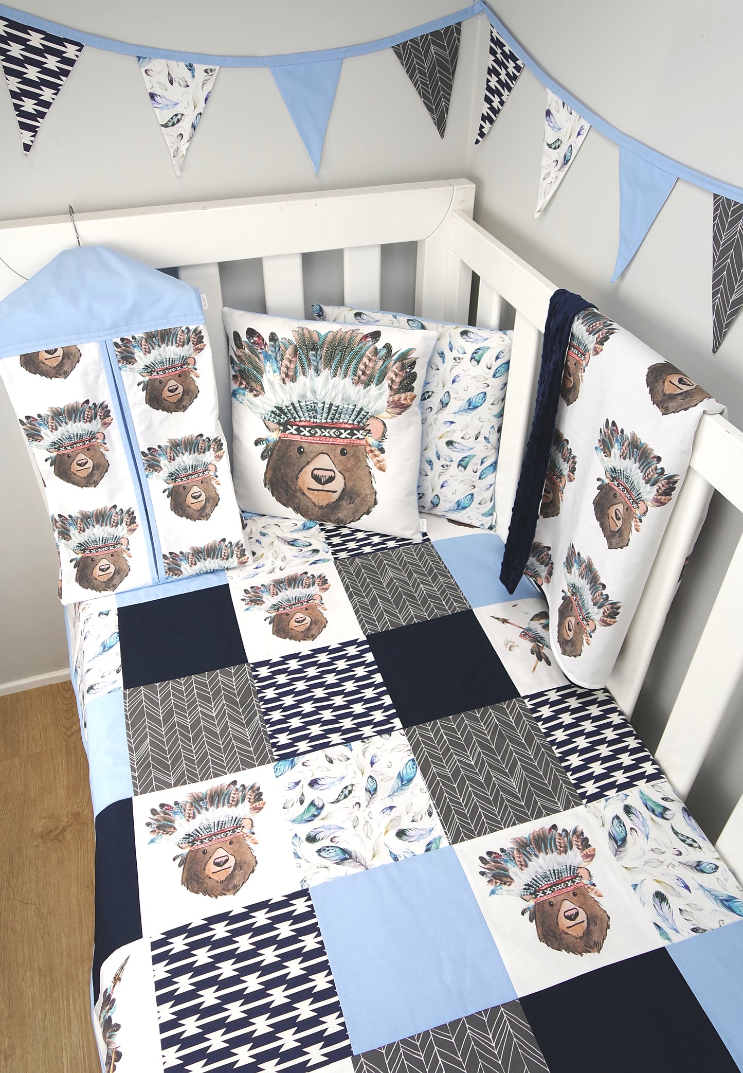 Tribal Bear Patchwork Quilt