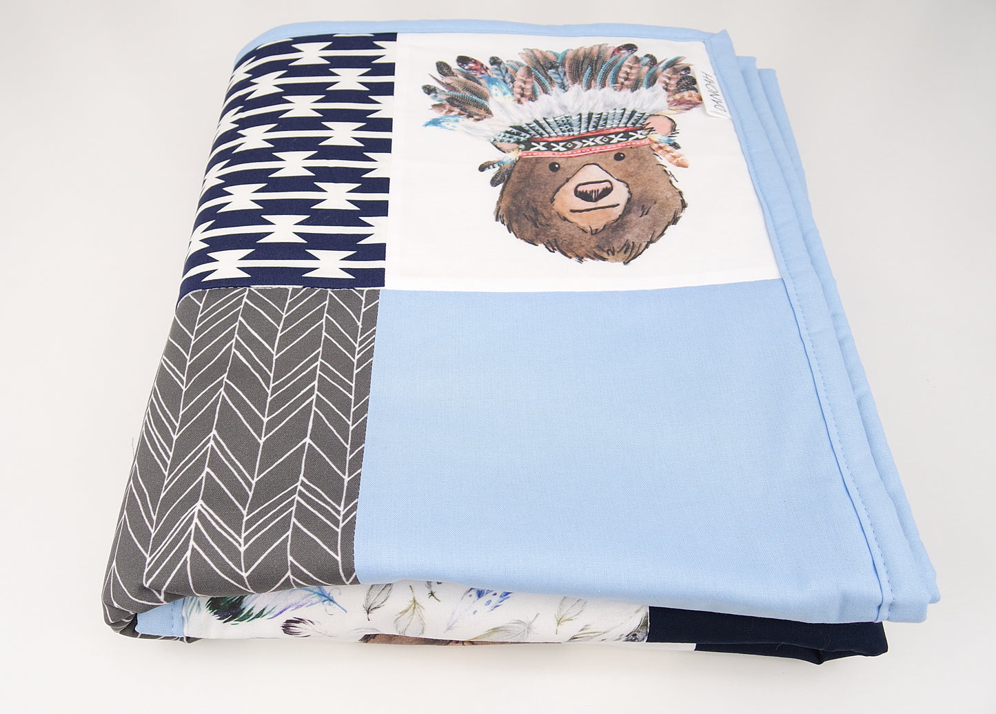 Tribal Bear Patchwork Quilt