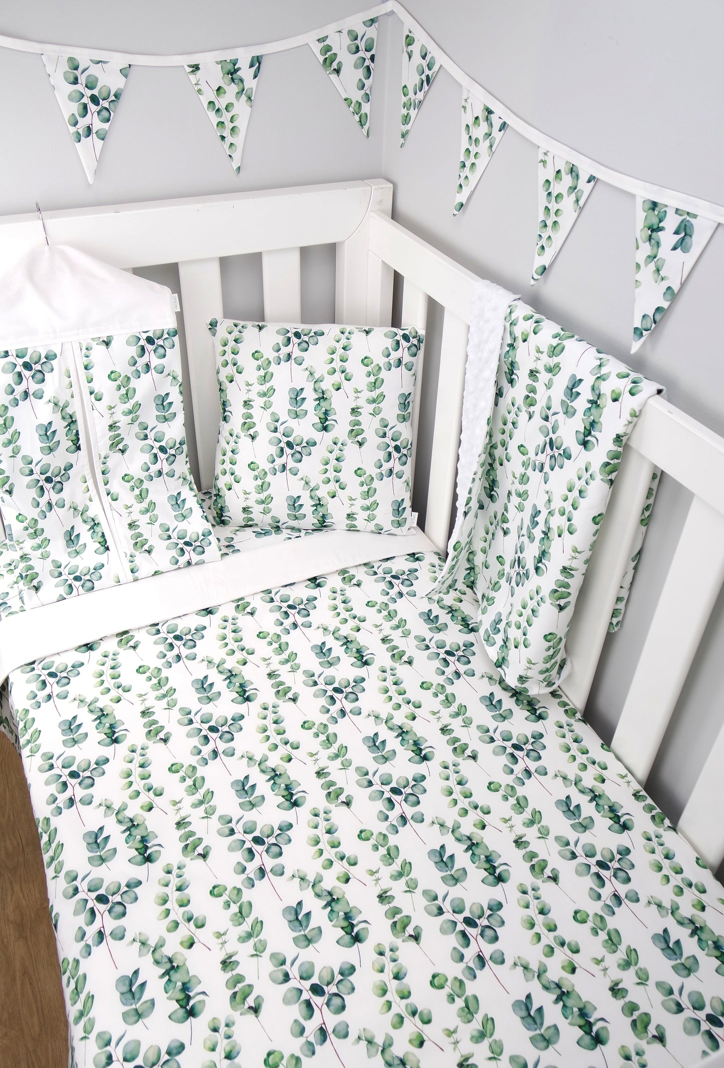 Australian Silver Gum Leaf Cot Quilt