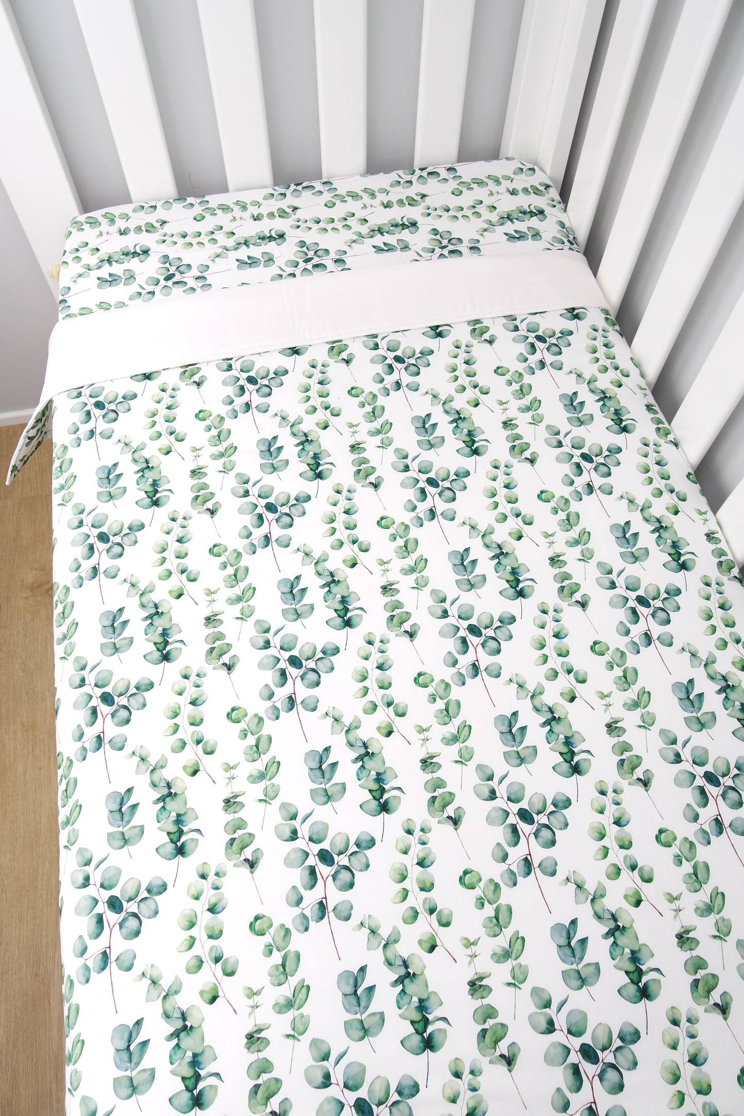 Australian Silver Gum Leaf Cot Quilt