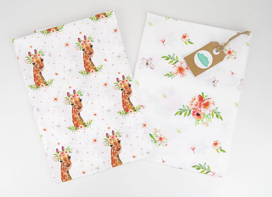 Fitted Cot Sheet ADD-ON to Girl Giraffe Collection